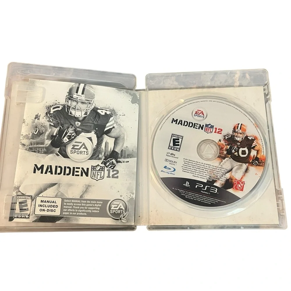 Madden 12 NFL Football 2012 Complete‎ w/ Case Manual Playstation 3 PS3